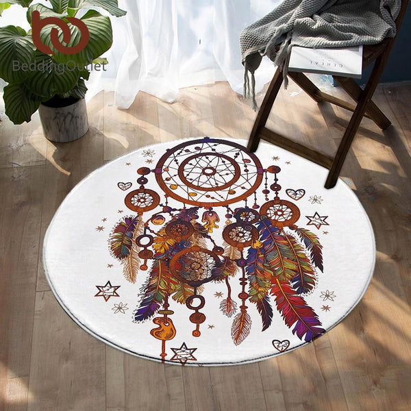 Native American Dreamcatcher Round Floor Rug - Image 3