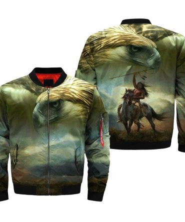 Native American Eagle Art Bomber Jacket