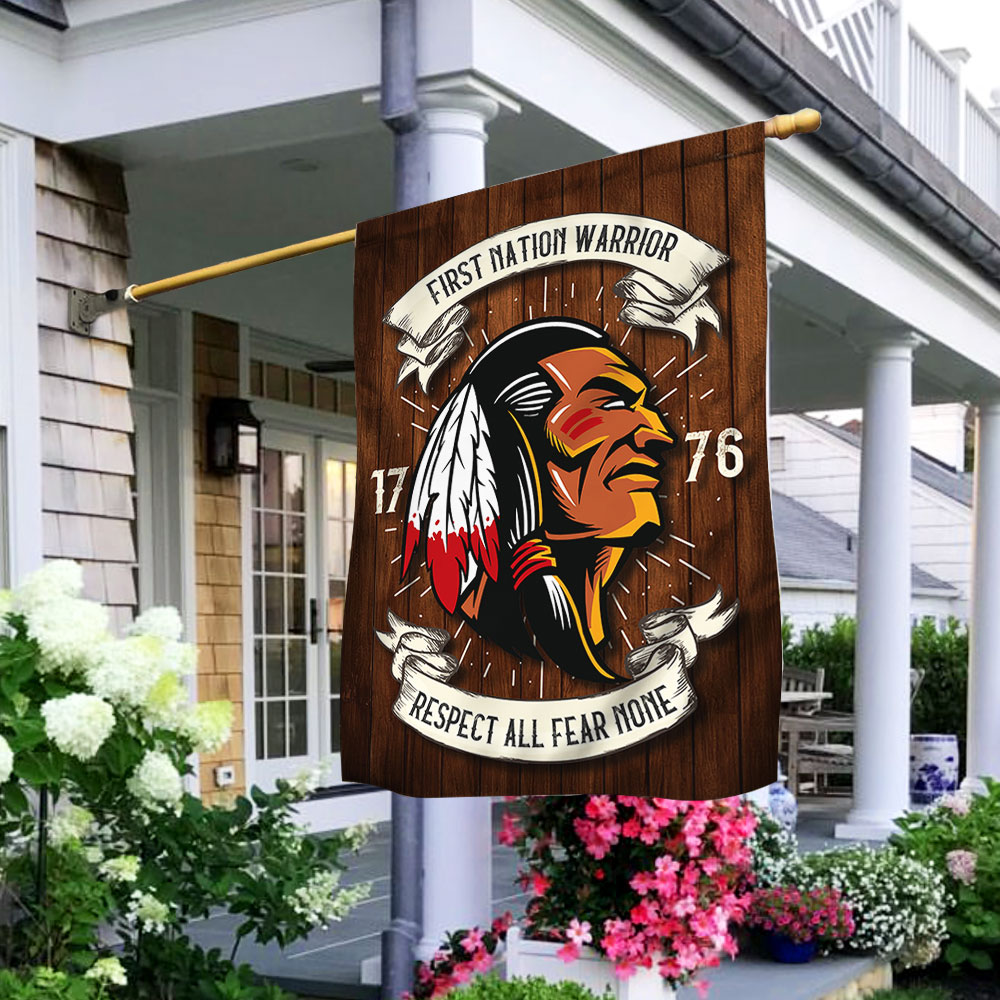 Native American Flag First Nation Warrior Respect All Fear None