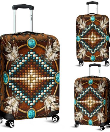 Native American Mandala Pattern Brown Luggage Covers