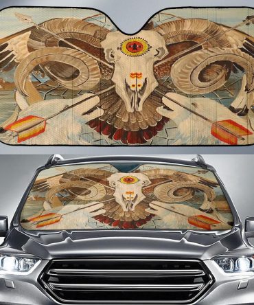Native American Owl Bison Auto Sun Shade no link