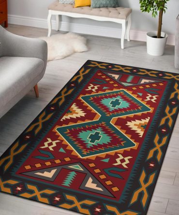 Native American Red Pattern Area Rug