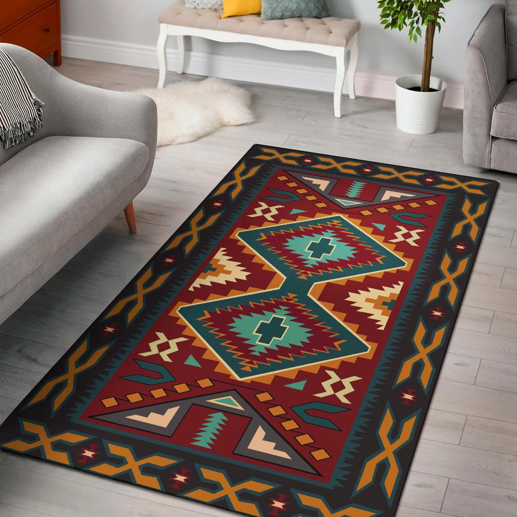 Native American Red Pattern Area Rug