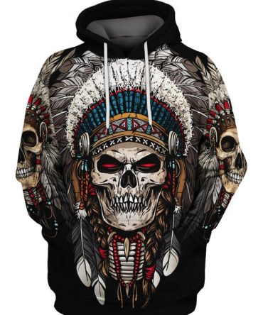 Native American Skull 3D Hoodie