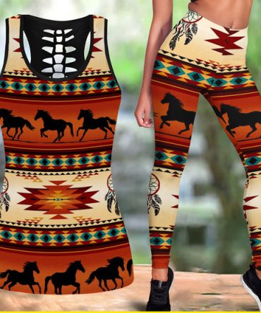 Women Native American Horse Tank Top & Legging