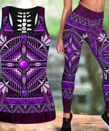 Native American Tank Top & Legging Purple - Women