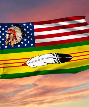 Native American Vietnam Veteran Feather Grommet Flag