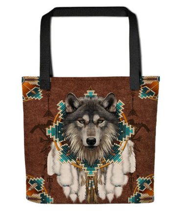 Native American Wolf Tote bag