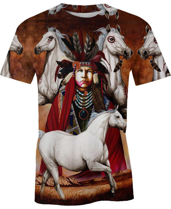 Native Battle Horse 3D Hoodie - Image 2