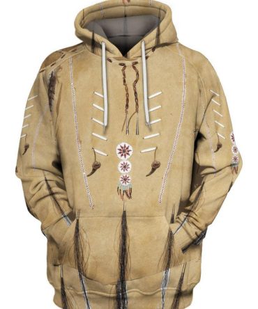 Native American Hoodies For Women Men Brown 3D Hoodie