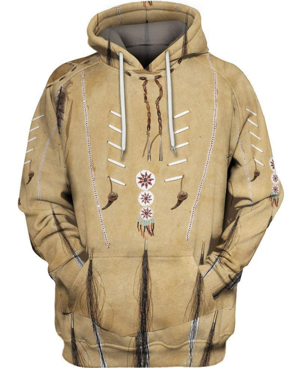 Native American Hoodies For Women Men Brown 3D Hoodie