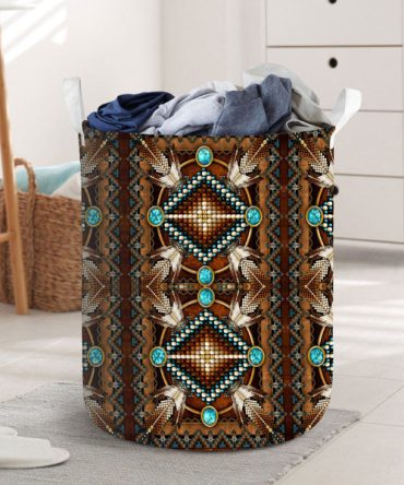 Native Brown Pattern Laundry Basket