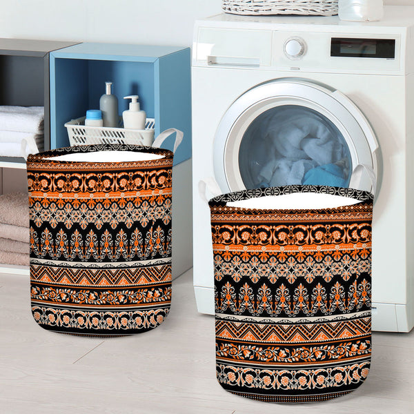 Native Brown Pattern Laundry Basket - Image 2