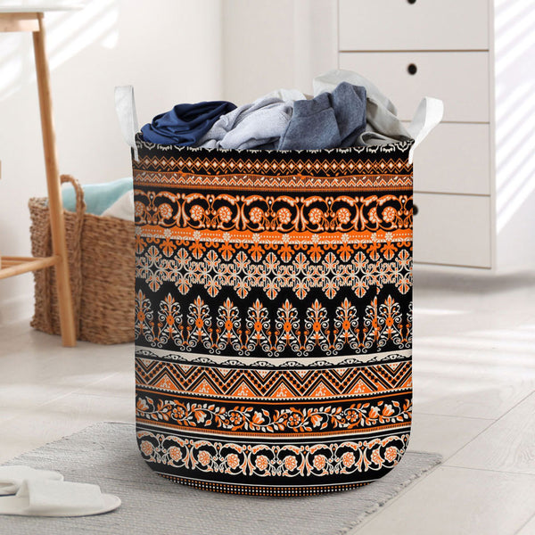 Native Brown Pattern Laundry Basket