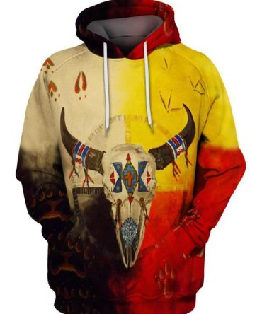 Native Buffalo Skull 3D Hoodie