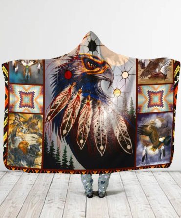 Native Eagles Hooded Blanket