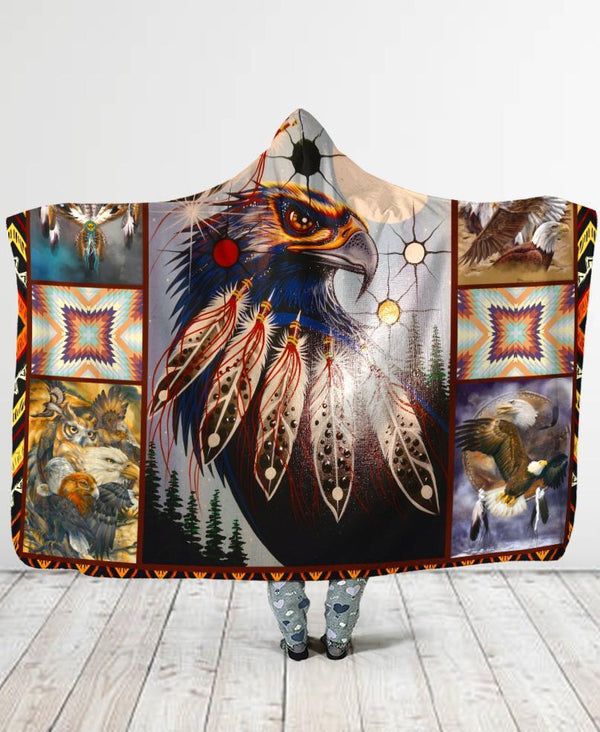 Native Eagles Hooded Blanket