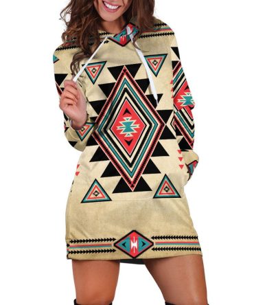 Native Gentle Motifs Hoodie Dress