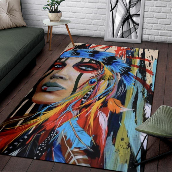 Native Girl Native American Area Rug - Image 4