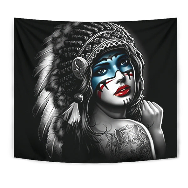 Native Girl Tapestry - Image 2