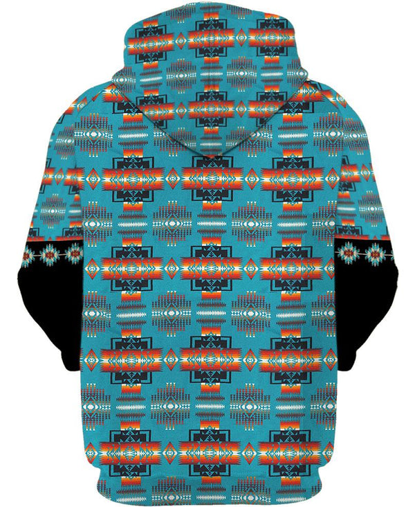 Native Girl Tribes Pattern Native American 3D Hoodie - Image 3