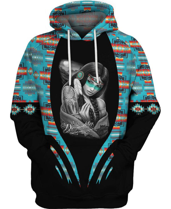 Native Girl Tribes Pattern Native American 3D Hoodie