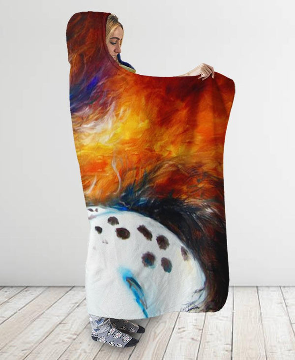 Native Horse Hooded Blanket - Image 2