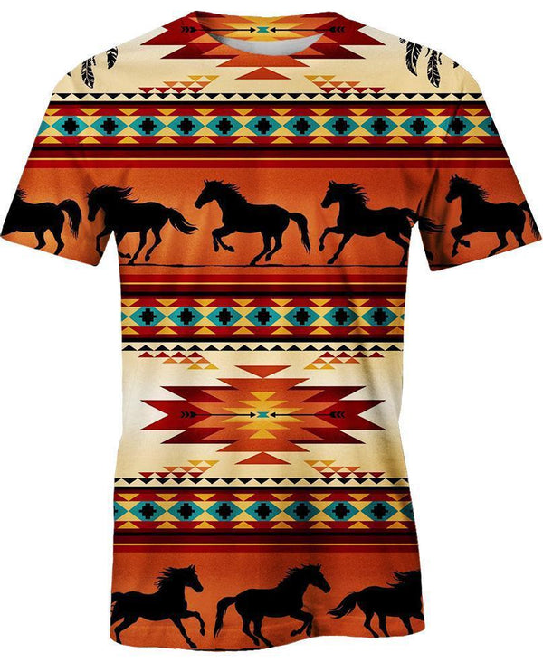 Native Horse Pattern 3D Design Hoodie - Image 2