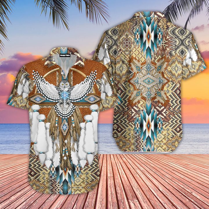 Native American Pattern Aloha Hawaiian Shirts For Men - Image 2
