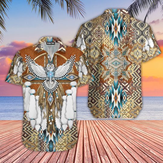 Native American Pattern Aloha Hawaiian Shirts For Men - Image 3