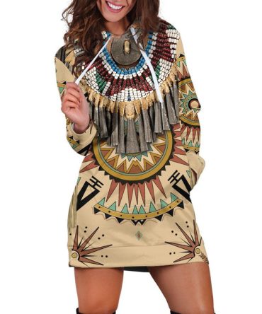 Native Pattern Culture Hoodie Dress