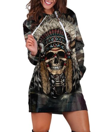Native Skull Hoodie Dress