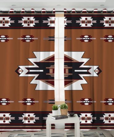 Native Temple Native American Living Room Curtain