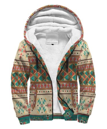 Native Tribes Pattern Native American Sherpa Hoodie