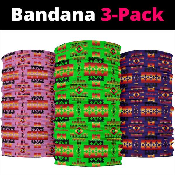 Native Tribes Pattern Print Native American Bandana 3 Pack - Image 2