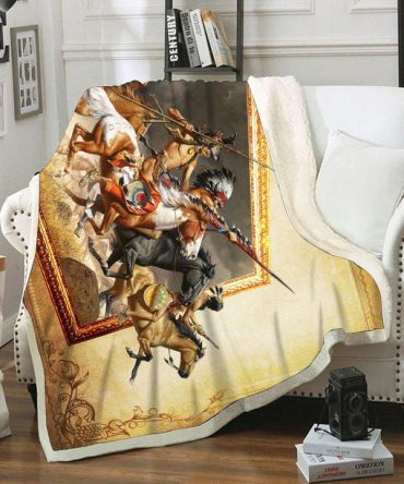 Native Warriors Art Fleece Blanket