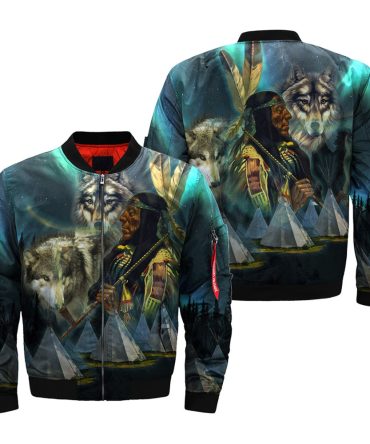 Native Wolf Bomber Jacket