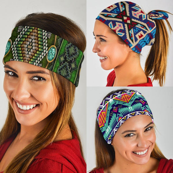 Naumaddic Arts Green Native American Design Bandana 3-Pack - Image 2