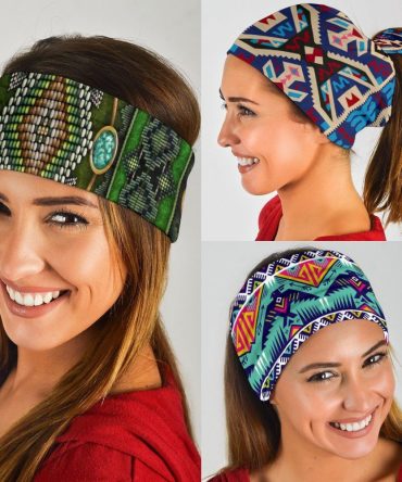 Naumaddic Arts Green Native American Design Bandana 3-Pack