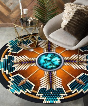 Naumaddic Arts Native American Design Round Carpet