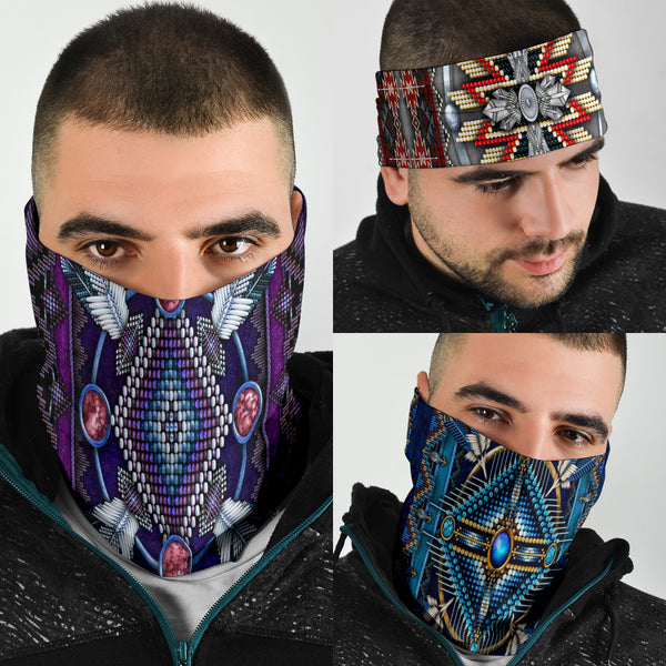 Naumaddic Arts Purple Native American Bandana 3-Pack - Image 4