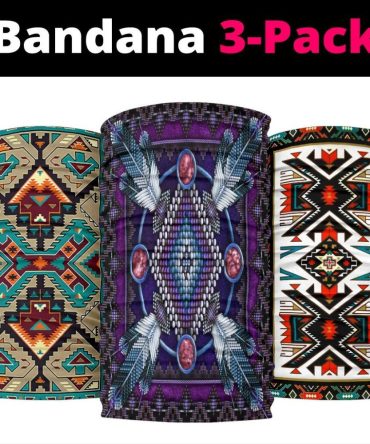 Naumaddic Arts Purple Native American Bandana 3-Pack_1