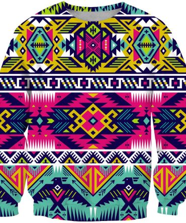 Neon Colors Pattern Native American 3D Sweatshirt