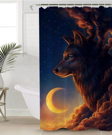 Night Guardian Wolf And The New Moon Native American Pride Shower Curtain