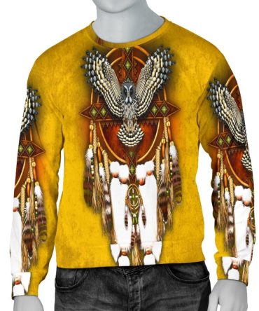 Owl Dreamcatcher Yello Native American 3D Sweatshirt