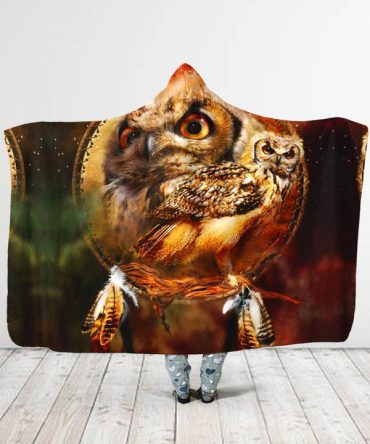 Owl Eyes Hooded Blanket