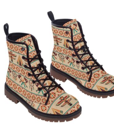 Pattern Native Leather Martin Short Boots