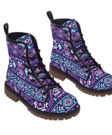 Pattern Native Leather Martin Short Boots Indian