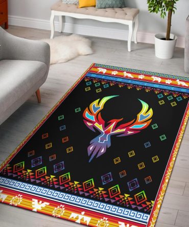 Phoenix Rising Native American Design Area Rug V2
