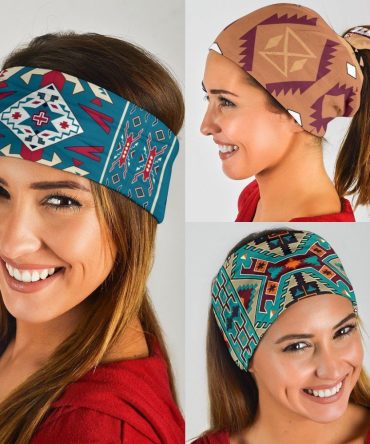 Pink Blue Coloful Design Native American Bandana 3-Pack